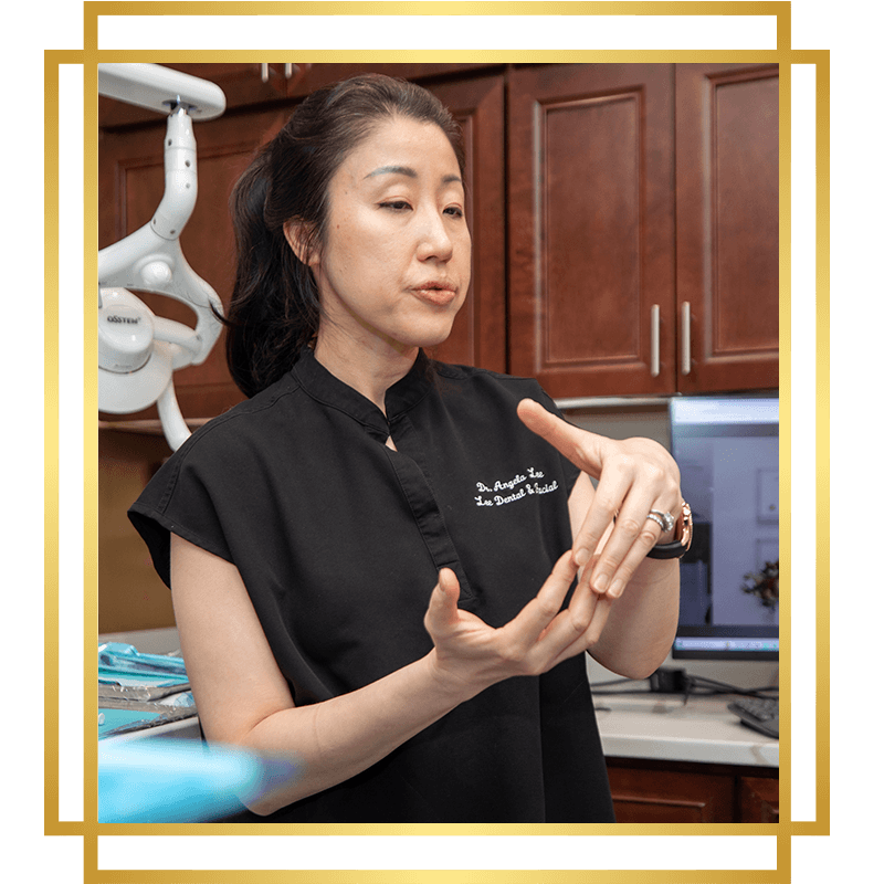 dr angela lee explaining to dental patient process