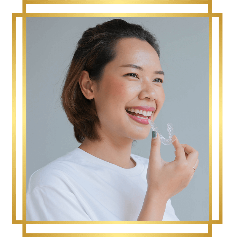 clear aligner being used