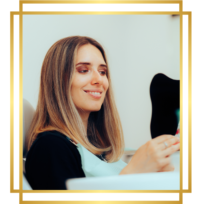 dental patient with new white teeth