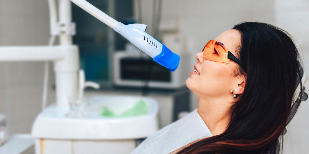 whitening being done to woman hero